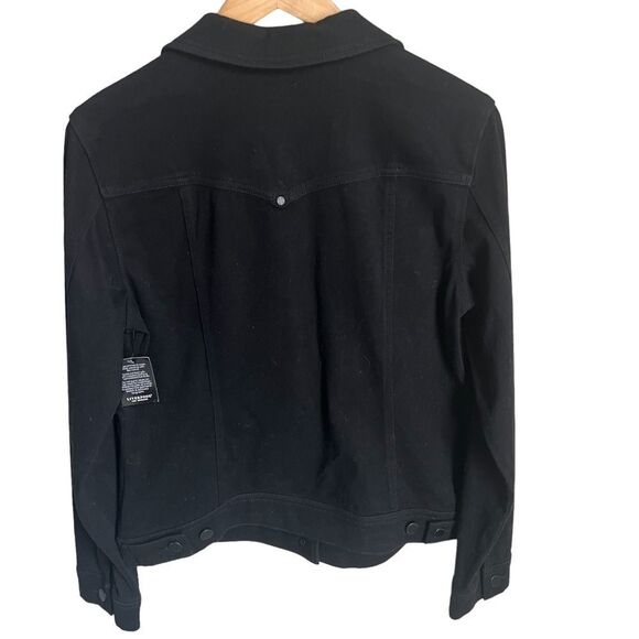 Stitch Fix Liverpool Kolten Denim Jacket Womens Medium Black Button Powerflex - Picture 3 of 11